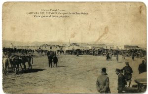 Postal amb diferents imatges de la guerra que va dur en Llorenç quan va tornar.